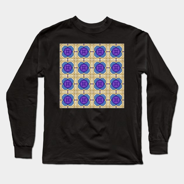 Patchwork Quilt Pattern with Ornate Motifs Long Sleeve T-Shirt by lissantee